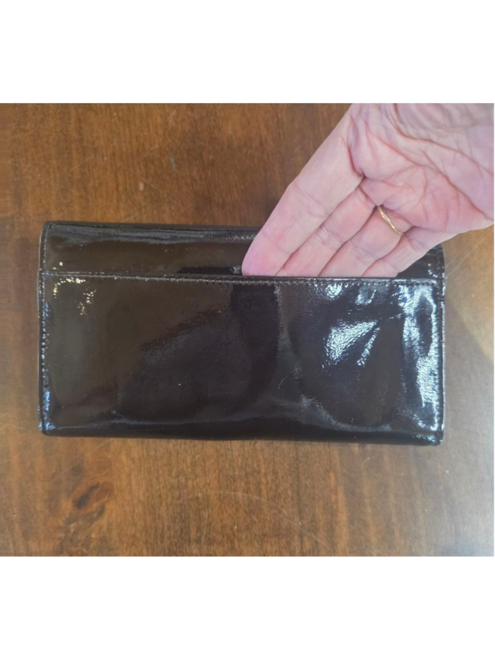 Women's Kate Spade Black Patent Leather Tote Bag & Wallet Set, One Size - Picture 15 of 16